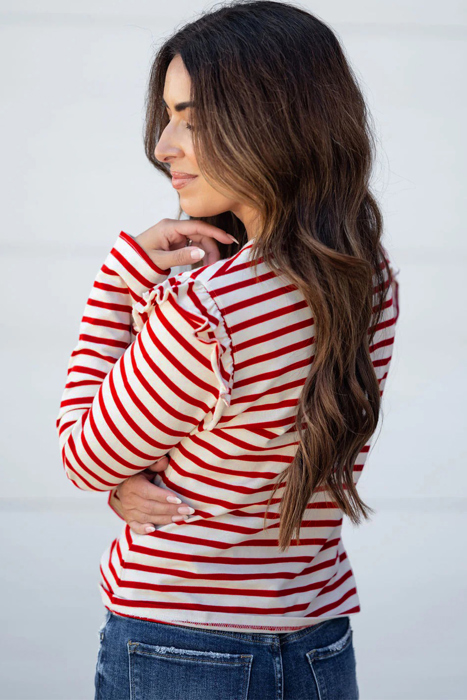 Candy Stripe Ruffle Top