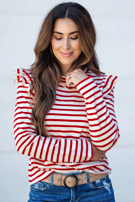 Candy Stripe Ruffle Top