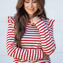  Candy Stripe Ruffle Top