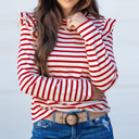  Candy Stripe Ruffle Top