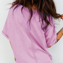  Vintage Purple Oversized Raw Hem Tee