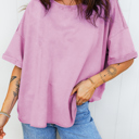  Vintage Purple Oversized Raw Hem Tee