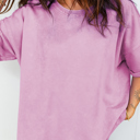  Vintage Purple Oversized Raw Hem Tee