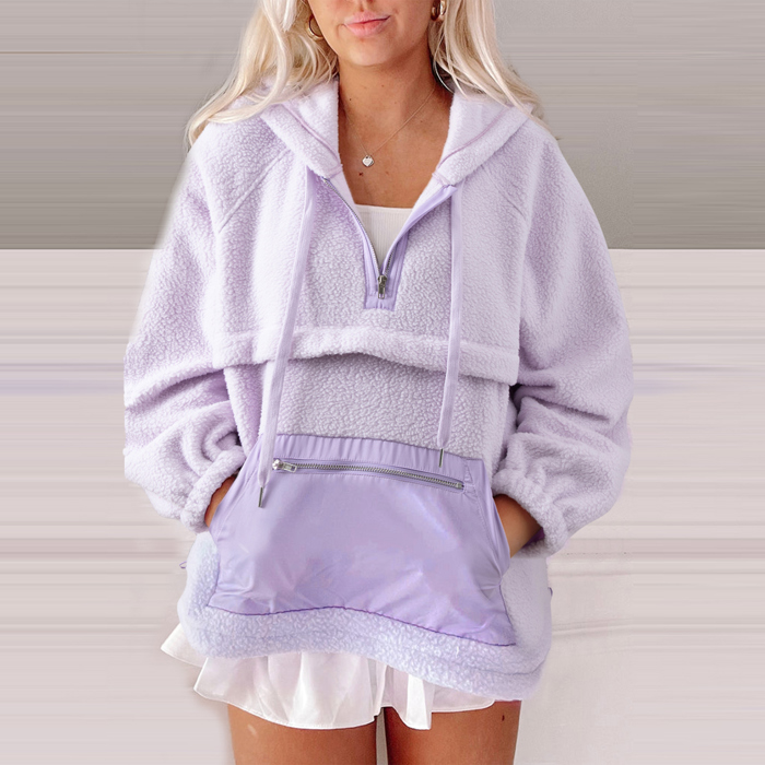 Lavender Cloud Half-Zip Hoodie