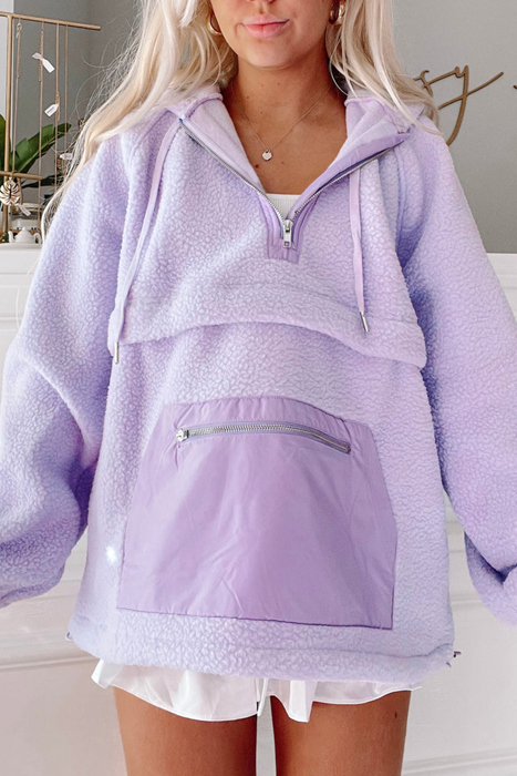 Lavender Cloud Half-Zip Hoodie