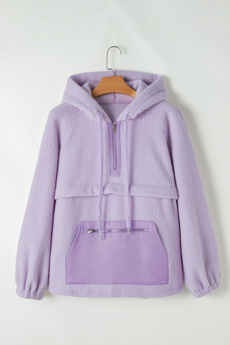 Lavender Cloud Half-Zip Hoodie
