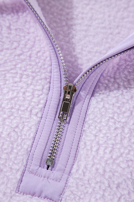 Lavender Cloud Half-Zip Hoodie