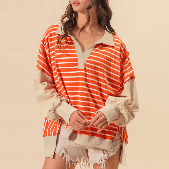 Sunset Stripe Weekend Polo Sweater