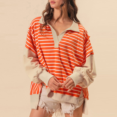 Sunset Stripe Weekend Polo Sweater