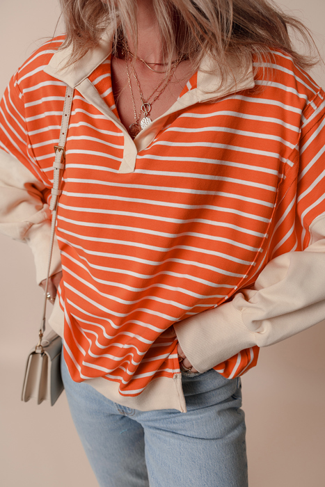 Sunset Stripe Weekend Polo Sweater