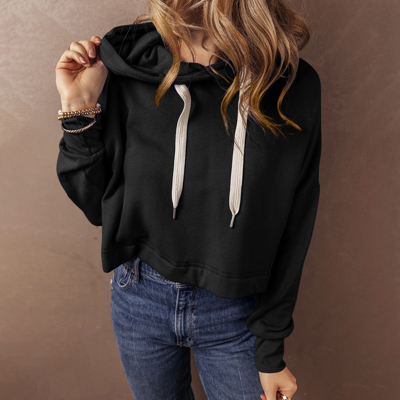 Cozy Contrast Cropped Hoodie