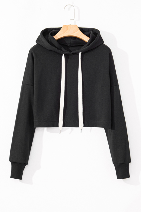 Cozy Contrast Cropped Hoodie