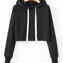  Cozy Contrast Cropped Hoodie