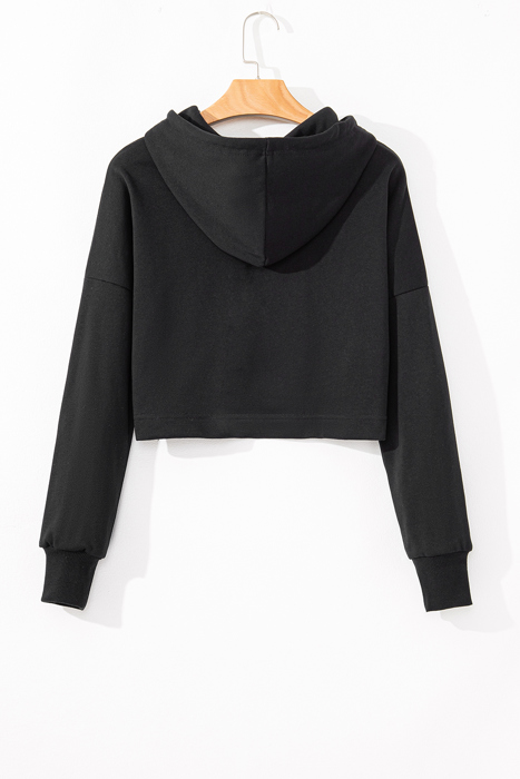 Cozy Contrast Cropped Hoodie