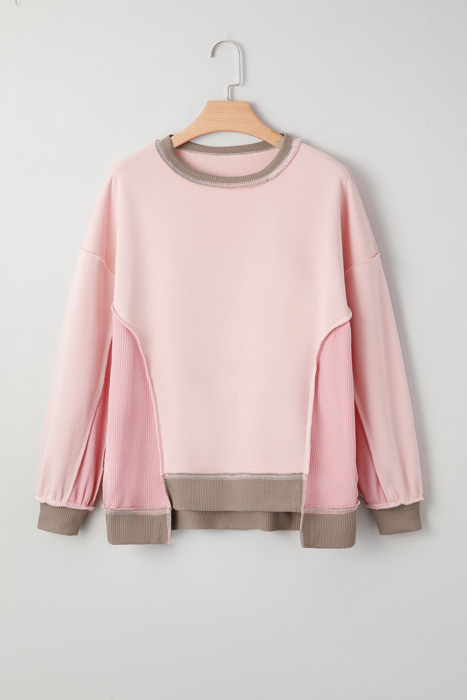 Blush Harmony Waffle Pullover