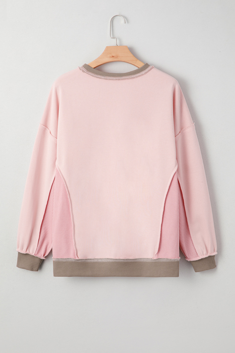 Blush Harmony Waffle Pullover