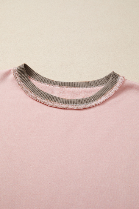 Blush Harmony Waffle Pullover
