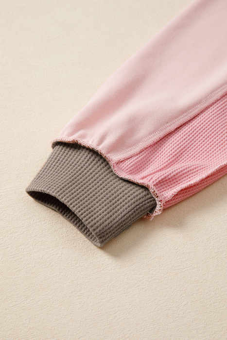 Blush Harmony Waffle Pullover