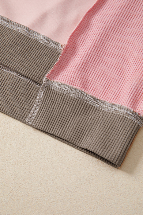Blush Harmony Waffle Pullover