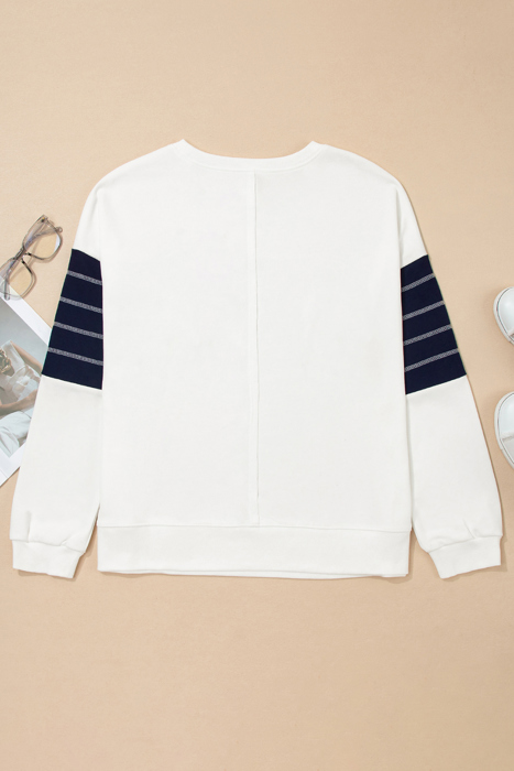 Coastal Stripe Pocket Sweatshirt