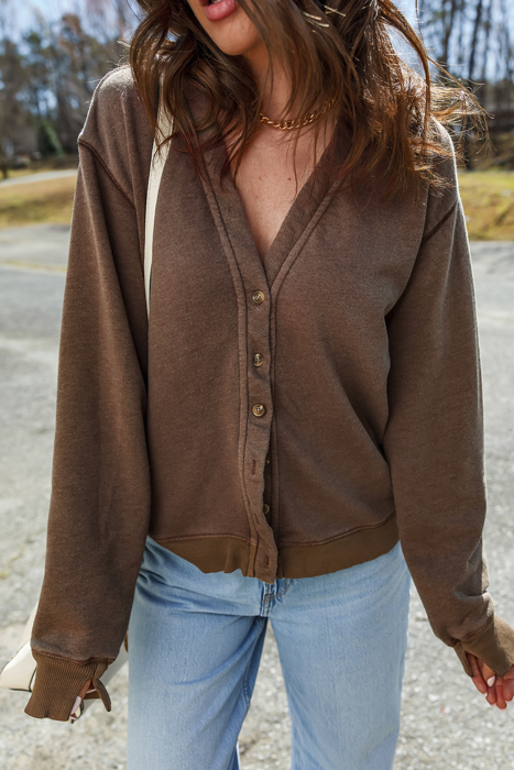 Mocha Mist Button Cardigan