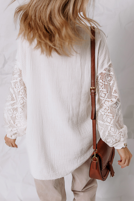 Lace Whisper Button-Up