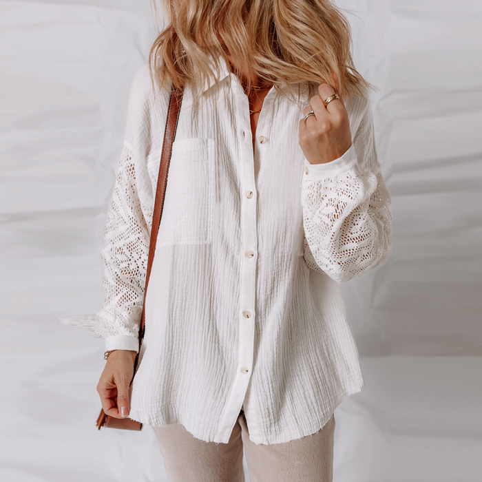 Lace Whisper Button-Up
