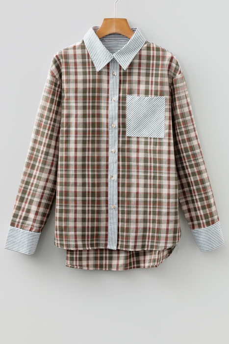 Harvest Haze Patchwork Plaid Shirt