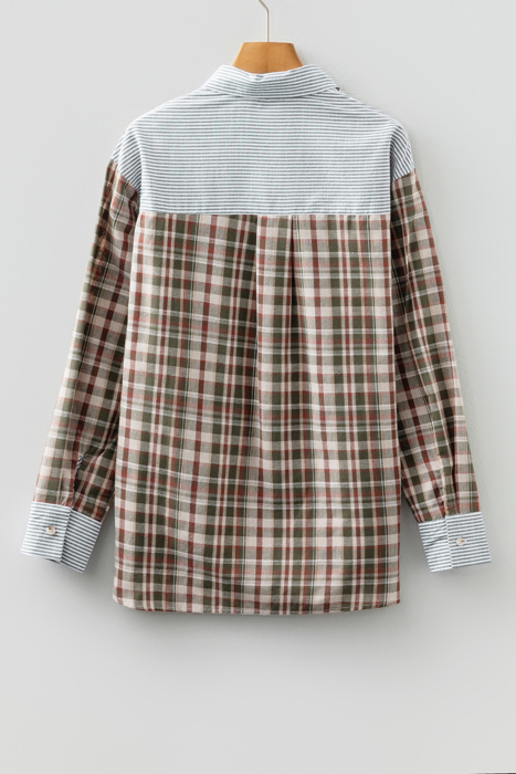 Harvest Haze Patchwork Plaid Shirt