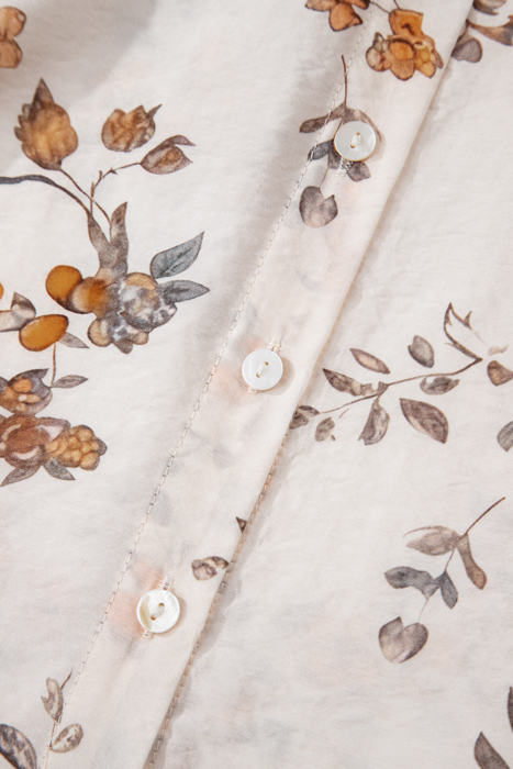 Golden Meadow Bloom Button-Up Blouse