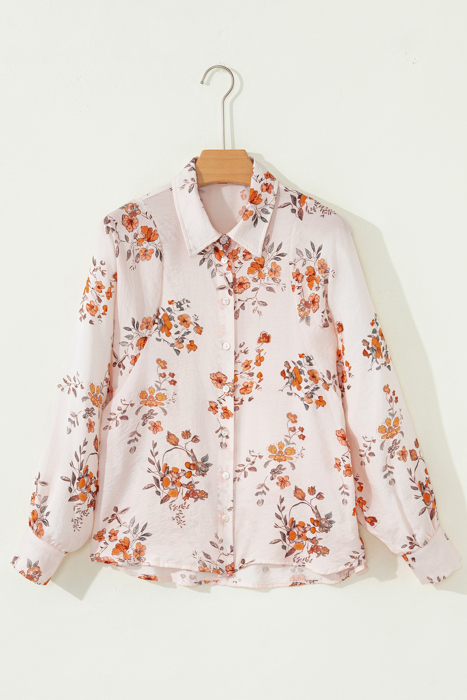 Golden Meadow Bloom Button-Up Blouse
