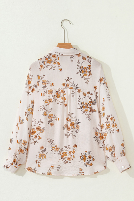 Golden Meadow Bloom Button-Up Blouse