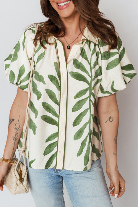 Monstera Whisper Blouse