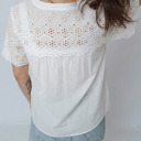  White Eyelet Flutter Blouse