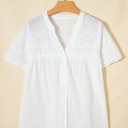  White Eyelet Flutter Blouse