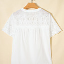 White Eyelet Flutter Blouse