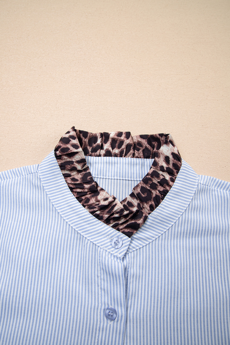 Wild Blue Leopard Stripe Shirt