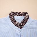  Wild Blue Leopard Stripe Shirt