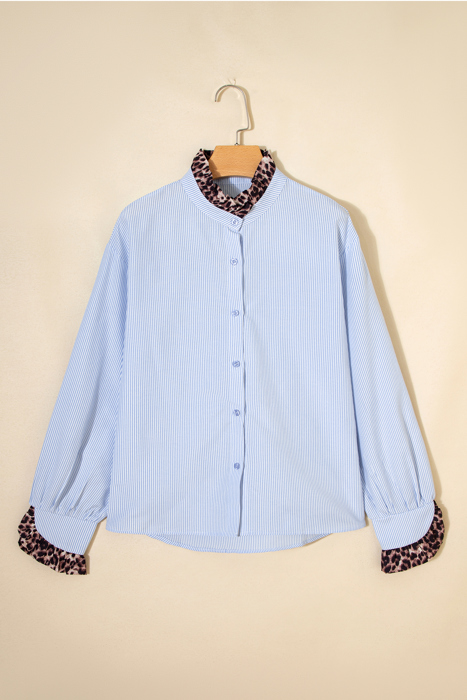 Wild Blue Leopard Stripe Shirt