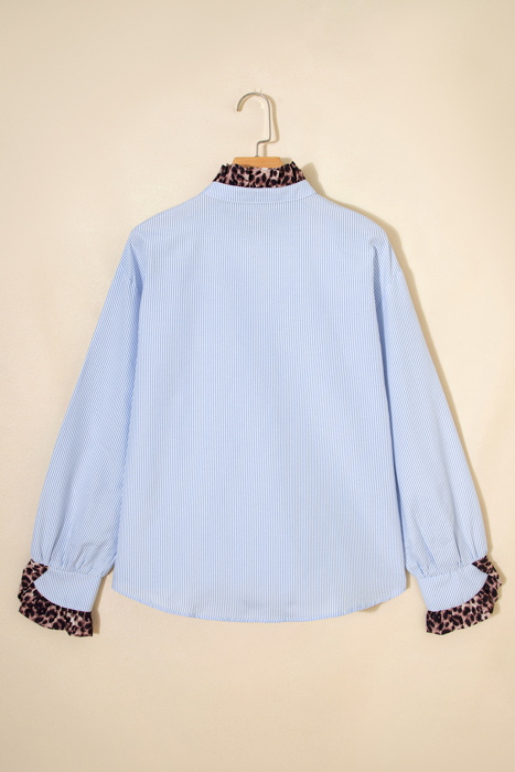 Wild Blue Leopard Stripe Shirt