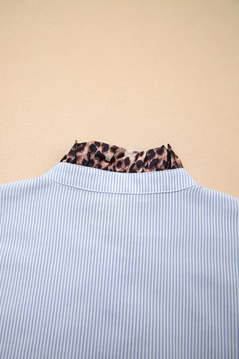 Wild Blue Leopard Stripe Shirt