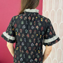  Midnight Wildflower Ruffle Shirt