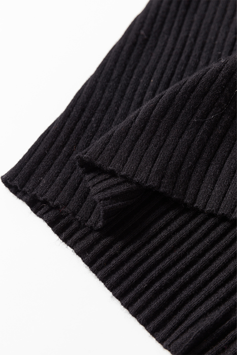 Timeless Noir Ribbed Knit Cardigan
