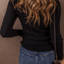  Timeless Noir Ribbed Knit Cardigan