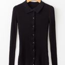  Timeless Noir Ribbed Knit Cardigan