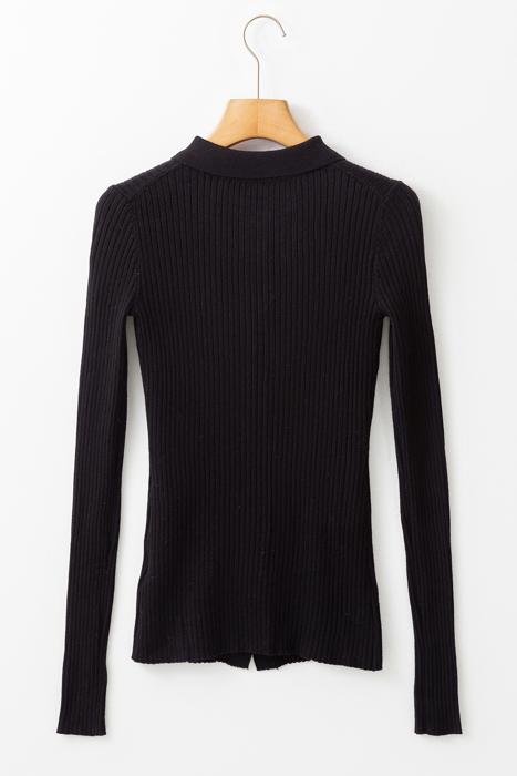 Timeless Noir Ribbed Knit Cardigan