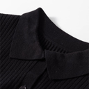  Timeless Noir Ribbed Knit Cardigan