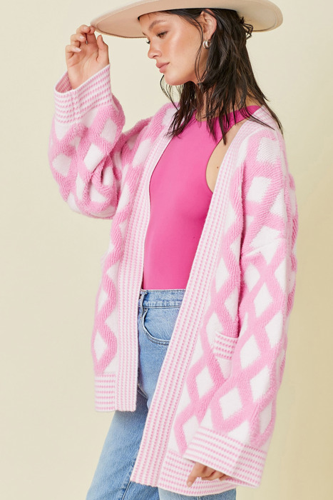 Cotton Candy Lattice Cardigan