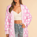  Cotton Candy Lattice Cardigan