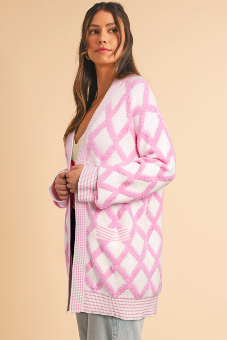 Cotton Candy Lattice Cardigan